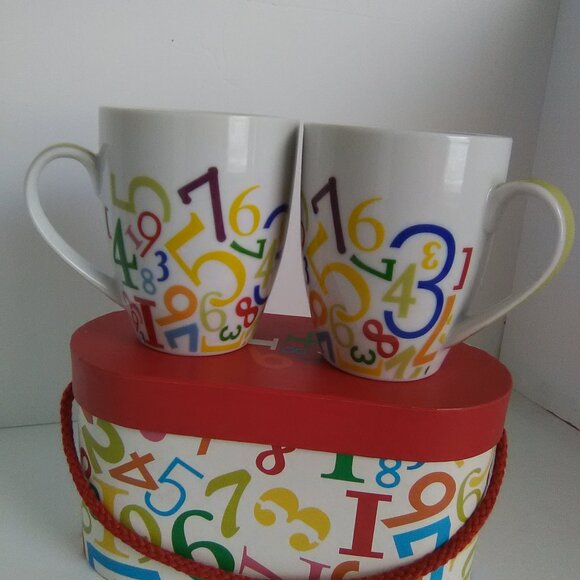 Paper Products Design Digits Coffee Cup Mugs Set . NWOT - Picture 3 of 9